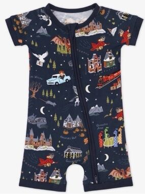 NWT Little Sleepies Navy Harry Potter Shorty 12-18